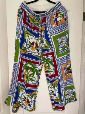 Joie pants linen mix L wide leg vacation cruise beach party